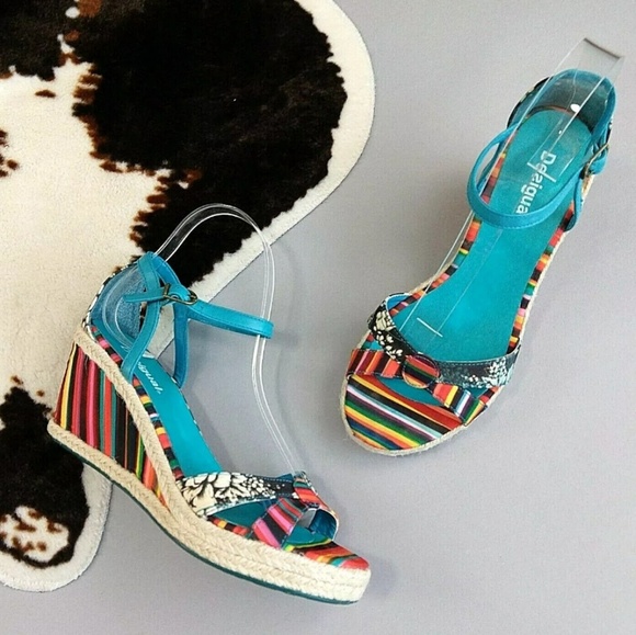 Desigual Shoes - Desigual espadrille wedges multi color open toe